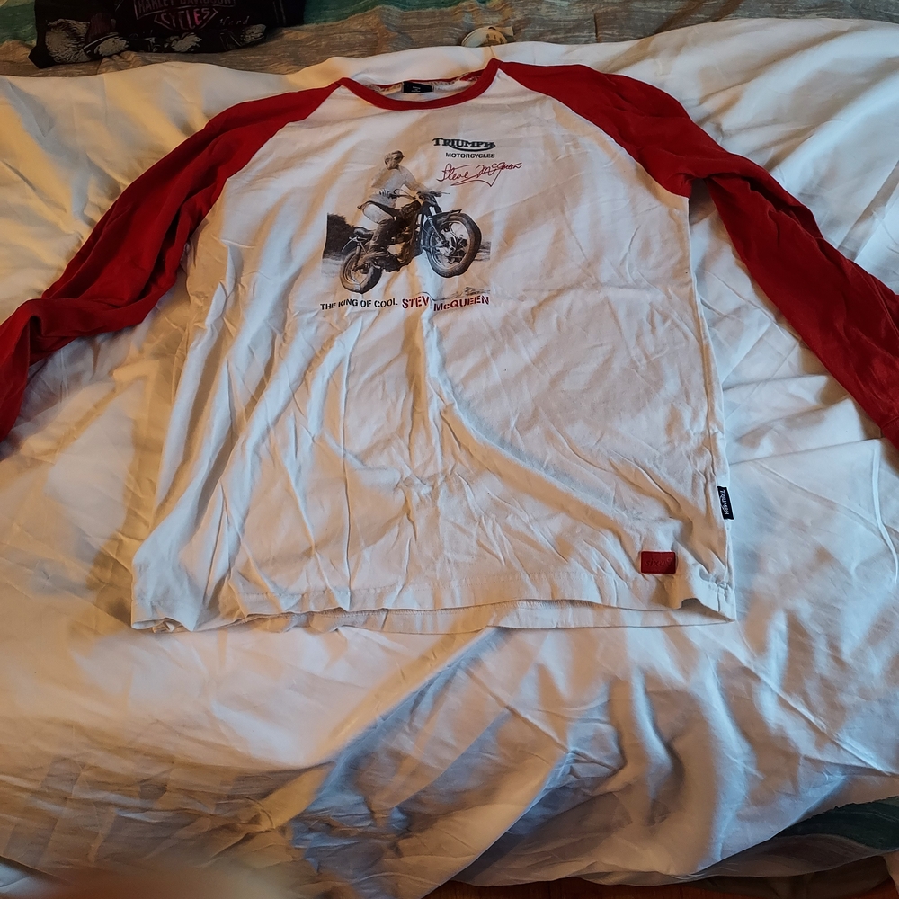 Triumph Red and White Steve McQueen Men's Shirt